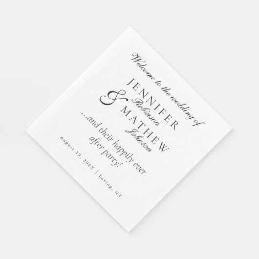 Moderne klassieke minimalistische bruiloft servet (Hoek)