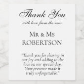 Moderne klassieke minimalistische bruiloft wijn etiket (Enkel label)