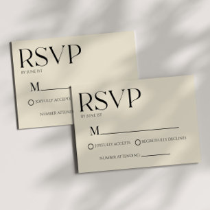 Moderne Klassieke Minimalistische Eenvoudige Trouw RSVP Kaartje
