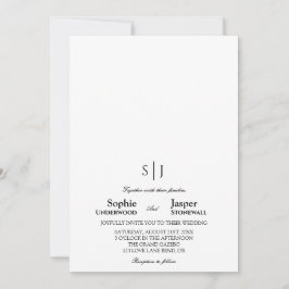 Moderne Klassieke Minimalistische Monogram Bruilof Kaart