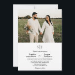 Moderne Klassieke minimalistische Monogram foto-br Kaart<br><div class="desc">Deze moderne, klassieke minimalistische uitnodiging voor een monogram fotobruiloft is perfect voor je elegante moderne bruiloft. Dit ontwerp is voorzien van een zwarte eenvoudige kalligrafie die op een neutrale heldere witte achtergrond is geplaatst en die past bij uw klassieke bruiloft of een minimalistische boho bruiloft in de lente, de zomer,...</div>
