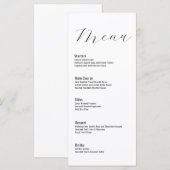 Moderne klassieke minimalistische typografie menu (Voorkant / Achterkant)