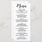 Moderne klassieke minimalistische typografie menu (Voorkant / Achterkant)