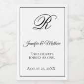 Moderne klassieke minimalistische typografie wijn etiket (Enkel label)