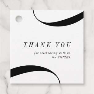 Moderne klassieke minimalistische zwarte en witte  bedankjes labels