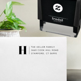Moderne Klassieke Monogram Aangepast Retouradres Zelfinktende Stempel