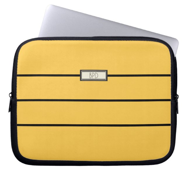 Moderne Klassieke Monogram Beginletters Stijlvol G Laptop Sleeve (Voorkant)
