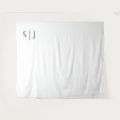 Moderne klassieke monogram bruiloft foto achtergro wandkleed (Voorkant (horizontaal))