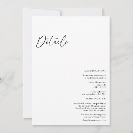 Moderne klassieke monogram details in één keer kaart (Achterkant)