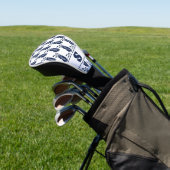 Moderne Klassieke Monogram Golf Bag Patroon Navy B Golfheadcover (Insitu)