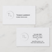 Moderne klassieke monogram-visitekaartje visitekaartje (Voorkant / Achterkant)