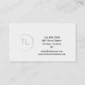 Moderne klassieke monogram-visitekaartje visitekaartje (Achterkant)