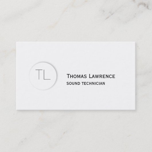 Moderne klassieke monogram-visitekaartje visitekaartje (Voorkant)