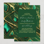 Moderne Klassieke Moody Donker Smaragd Groene Brui Kaart (Voorkant / Achterkant)