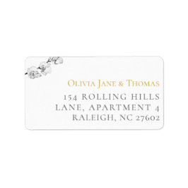 Moderne klassieke orchidee bruiloft label