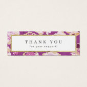 Moderne klassieke paarse abstracte bloementeelt mini visitekaartjes (Voorkant)