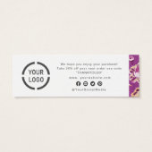 Moderne klassieke paarse abstracte bloementeelt mini visitekaartjes (Achterkant)