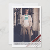 Moderne Klassieke Pin Stripes Fotogradatie Partij Kaart (Voorkant)