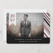 Moderne Klassieke Pin Stripes Fotogradatie Partij Kaart (Voorkant)