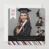 Moderne Klassieke Pin Stripes Fotogradatie Partij Kaart (Voorkant)