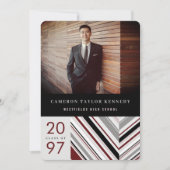 Moderne Klassieke Pin Stripes Fotogradatie Partij Kaart (Voorkant)