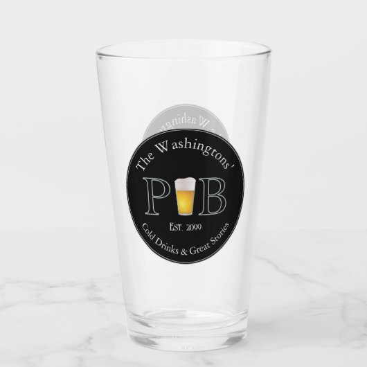 Moderne klassieke pub Drink glazen pint bierglas (Achterkant)