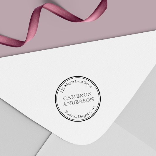 Moderne Klassieke Rand Grens Naam Terugkeeradres Zelfinktende Stempel