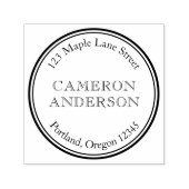 Moderne Klassieke Rand Grens Naam Terugkeeradres Zelfinktende Stempel (Design)