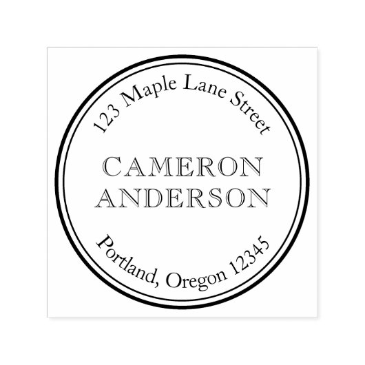 Moderne Klassieke Rand Grens Naam Terugkeeradres Zelfinktende Stempel (Design)