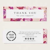 Moderne klassieke rode abstracte bloemen mini visitekaartjes (Voorkant /achterkant)