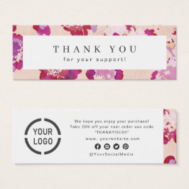 Moderne klassieke rode abstracte bloemen mini visitekaartjes