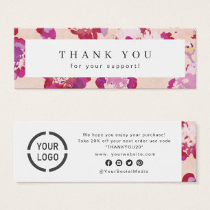 Moderne klassieke rode abstracte bloemen mini visitekaartjes