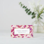 Moderne, klassieke rode abstracte bloemkool visitekaartje (Staand voorkant)