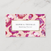 Moderne, klassieke rode abstracte bloemkool visitekaartje (Voorkant)