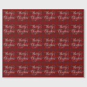 Moderne Klassieke Rode Plaid Vrolijke Kerstvakanti Cadeaupapier (Vlak)