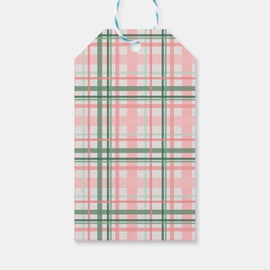 Moderne klassieke roze groene kerstFeestdagen Cadeaulabel (Achterkant)