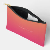 Moderne Klassieke Roze & Oranje Monogram Etui (Open)