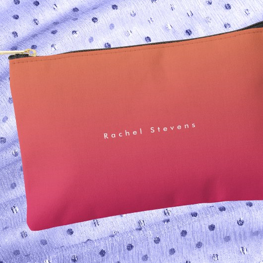 Moderne Klassieke Roze & Oranje Monogram Etui