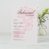 Moderne Klassieke Roze Schets Rehearsal Dinner Kaart (Staand voorkant)