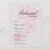 Moderne Klassieke Roze Schets Rehearsal Dinner Kaart (Voorkant / Achterkant)