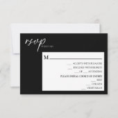 Moderne klassieke RSVP-kaart voor zwarte bruiloft RSVP Kaartje (Voorkant)