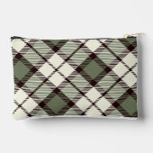 Moderne Klassieke Sage Green Plaid Monogrammed Etui (Achterkant)