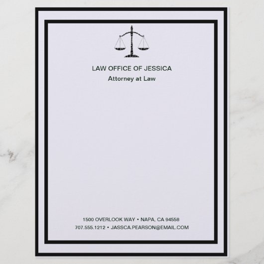 Moderne klassieke schalen van de rechtspraak Lette Briefhoofd (Voorkant)