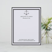 Moderne klassieke schalen van de rechtspraak Lette Briefhoofd (Staand voorkant)