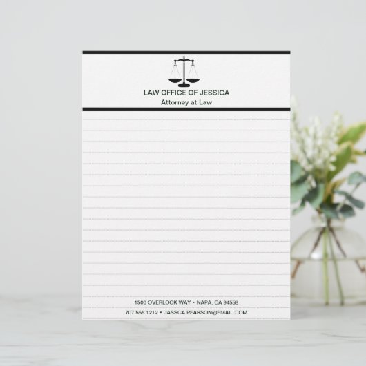 Moderne klassieke schalen van de rechtspraak Lette Briefhoofd (Staand voorkant)