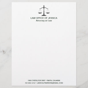 Moderne klassieke schalen van de rechtspraak Lette Briefhoofd