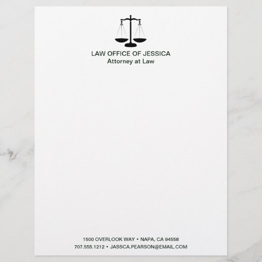 Moderne klassieke schalen van de rechtspraak Lette Briefhoofd (Voorkant)