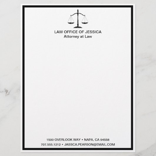 Moderne klassieke schalen van de rechtspraak Lette Briefhoofd (Voorkant)