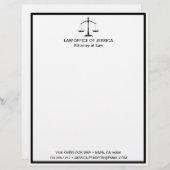 Moderne klassieke schalen van de rechtspraak Lette Briefhoofd (Voorkant / Achterkant)