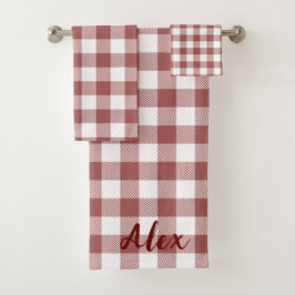 Moderne klassieke schotse monogram cadeau tartan p bad handdoek